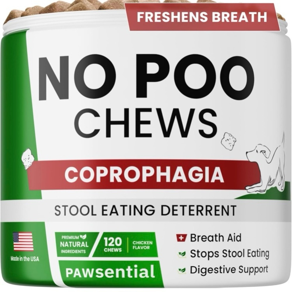 Pawsential NO POO CHEWS Coprophagia Stool Eating Deterrent 120CT